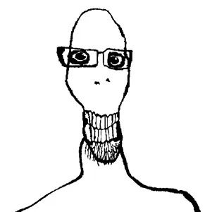 markiplier soyjak, 1soyjak, aliased, analog horror, chin, creature, eyes, glasses, half body, neck