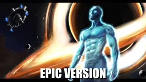 gigachad, blue skin, epic, planet, space, text, youtube