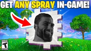gigachad, arrow, fortnite, grass, head, red arrow, sky, spray, text, thumbnail
