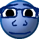 markiplier soyjak, science lover, nuurumoji, 1soyjak, bald, black eyes, blue skin, calm, closed mouth, emoji