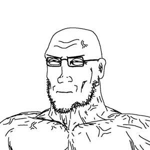 chudjak, soyak, perceptive chud, perceptive soyak, fusionjaks, 1soyjak, bald, buff, closed mouth, ear