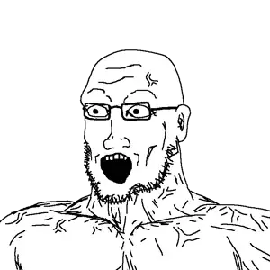 chudjak, soyak, perceptive chud, perceptive soyak, fusionjaks, 1soyjak, bald, buff, ear, glasses