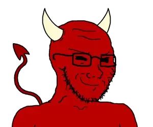 soyak, soyak (smug), 1soyjak, bald, black sclera, closed mouth, demon, demon horns, evil, forehead lines