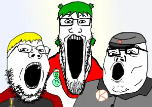 gapejak, markiplier soyjak, tony soprano soyjak, natejak, soyjak trio, 1 year on bald men with glasses website, 3soyjaks, 4chan, anime, bald