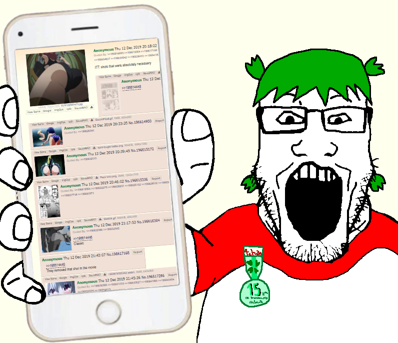 markiplier soyjak, phoneplier vertical, showing phone, /a/, 1 year on bald men with glasses website, 1soyjak, 4chan, anime, black eyes, clothes