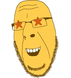 cobson, soymoji, alternate, emoticon, glasses, grin, happy, no eyebrows, no eyes, open mouth