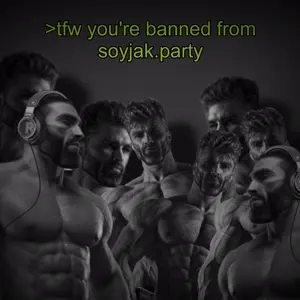 gigachad, ban images, abs, ban, banned, buff, gray skin, green text, greentext, headphoones