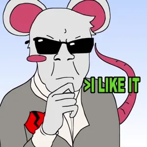 randals strongest warrior, feraljak, impish soyak ears, 2soyjaks, bait and switch, beetroot, black eyes, blue background, blue glasses, closed mouth