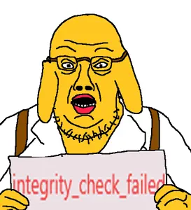 donald trump, trumpjak, jannyjak, 1soyjak, angry, black eyes, ear, front view, frown, glasses