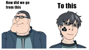 cobson, meximutt, mexiaryan, pawbson, 2soyjaks, blue eyes, buff, closed mouth, glasses, gray hair