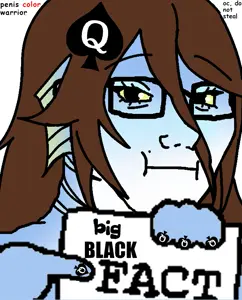 peniscolorwarrior, soyak, female soyak, femjak, foidjaks, 1soyjak, animal, bbc, bbc slut, black eyes