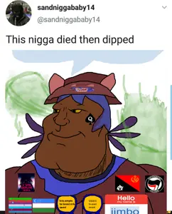niko (oneshot), meximutt, mexiaryan, 1soyjak, black eyes, black skin, buff, closed mouth, front view, looking to the left