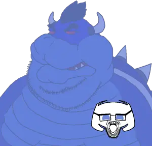 bowser, dark bowser, dark discord bowser, clydejak, meximutt, 1soyjak, angry, animal, blue skin, dark