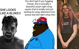 gigachad, gigayell, brandon, branigger, 1soyjak, beard, black eyes, black hair, black skin, bloke