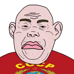 alicia, vlad, 1soyjak, bald, big ears, blue eyes, brown eyebrows, closed mouth, clothes, communism
