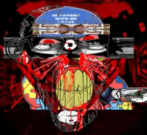 el perro rabioso, feraljak, soyak, feralrage, 2soyjaks, angry, autism, autism puzzles, black background, blood
