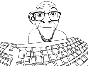 darren, 1soyjak, animated, bald, closed eyes, closed mouth, ear, eyebrows, front view, glasses
