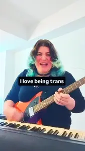 unknown, irl soyjaks, 1soyjak, almost full body, black metal, blue hair, brown eyes, dilate, dilation, dilator