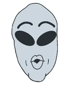 nojak, soymoji, alien, closed mouth, emoticon, glasses, gray skin, grey alien, open mouth, soyjak
