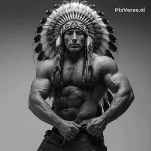 gigachad, animated, book, buff, chad, closed mouth, gray background, gray skin, half body, headdress