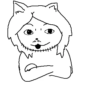 glegle, gleglejak, animal, animal ears, black eyes, cat ears, crossed arms, ear, ears, front view