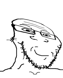markiplier soyjak, soyak, bald, closed mouth, eyebrows, eyes, glasses, looking at you, open eyes, smile