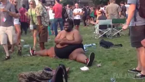 leviathan, belly, big belly, brown skin, camera, chair, clothes, crowd, event, failarmy
