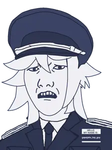 oliver, kuzjak, 1soyjak, black eyes, cap, closed mouth, clothes, concerned, front view, hat