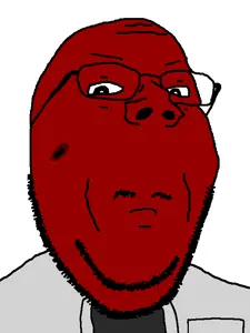 gapejak, angry, black eyes, closed mouth, clothes, coat, eyes, forehead lines, glasses, gray shirt