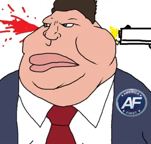 groyper, meximutt, 1soyjak, america first, big lips, brown hair, brown skin, closed mouth, clothes, fat