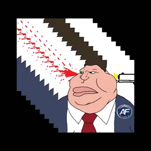 groyper, meximutt, 1soyjak, 3dgifmaker, america first, big lips, brown hair, brown skin, closed mouth, clothes