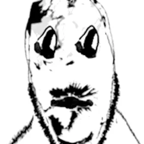 cobson, poopson shitflinging, 1soyjak, beard, creepy, distorted, no glasses, scary, soyjak, uncolored skin