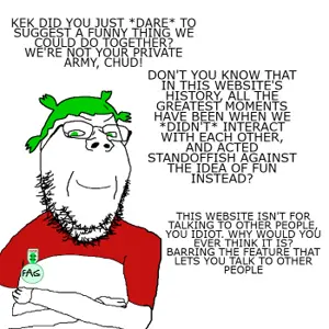 gapejak, 1soyjak, 4cuck, arms crossed, award, beard, closed mouth, crossed arms, faggot, fun hater