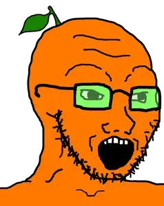 soyak, admin, food, forehead lines, fruit, glasses, green glasses, leaf, looking to the right, open eyes