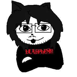 glegle, gleglejak, animal, animal ears, black hair, blasphemy (band), cat ears, clothes, crossed arms, ear