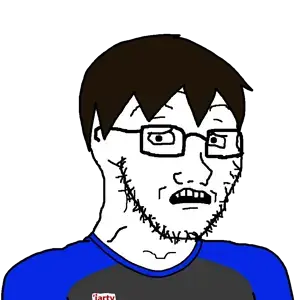 jake, soyak, soyak (concerned), natejak, 1soyjak, award, badge, blue shirt, bowl cut, brown skin