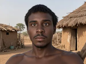 africa, black hair, black skin, brown skin, closed mouth, hair, irl background, lesotho, lips, mustache