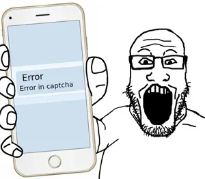 markiplier soyjak, phoneplier vertical, showing phone, arm, captcha, glasses, hands, holding object, holding phone, iphone