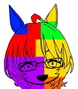 spongie, agnes tachyon, honse, impish soyak ears, colorjak, animaljaks, 1soyjak, animal, anime, autism