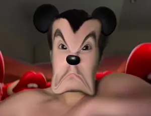 mickey mouse, 'o, 1soyjak, angry, creepy, crying, eye, hell, horror, lips