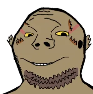 gapejak, wholesome soyjak, 1soyjak, animal, anti aliased, beard, ear, grin, light brown skin, lizard