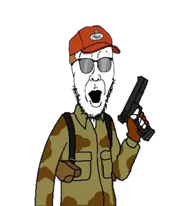 dale gribble, cobbert, 1soyjak, animal, arm, baseball cap, camo, camouflage, cap, clothes