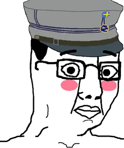 chudjak, aliased, black hair, blush, cap, closed mouth, clothes, eyebrows, flushed, glasses
