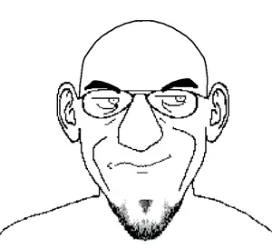susjak, closed mouth, ear, glasses, soyjak, stubble