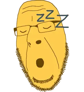 cobson, soymoji, closed eyes, ear, emoticon, glasses, open mouth, sleeping, soyjak, stubble
