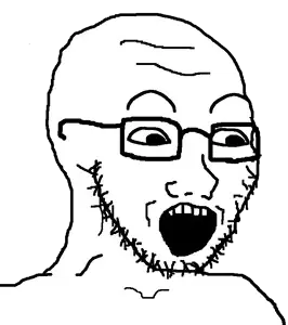 soyak, pinejak, 1soyjak, bald, big eyes, excited, eyebrows, forehead lines, glasses, happy