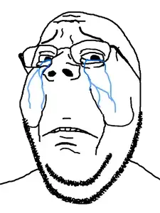 gapejak, wholesome soyjak, 1soyjak, aliased, berryboy, chin, crying, double chin, eyebrows, frown