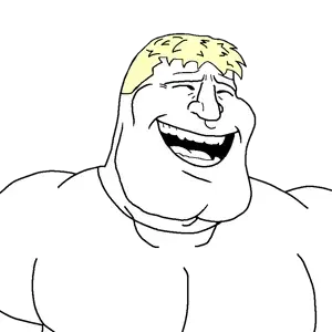 meximutt, mexiaryan, blonde hair, buff, closed eyes, clothes, hair, laughing, muscles, muscular male