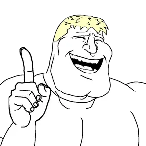 meximutt, mexiaryan, blonde hair, buff, closed eyes, clothes, finger, hair, hand, laughing