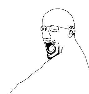 unknown, winkjak, 1soyjak, bald, black eyes, ear, glasses, half body, looking at you, mike ehrmantraut